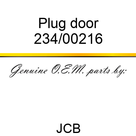 Plug, door 234/00216