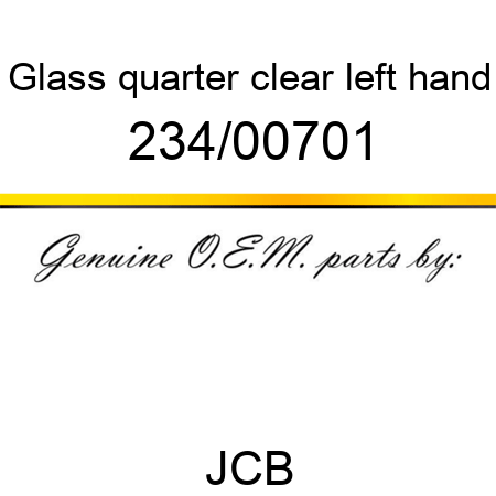 Glass, quarter clear, left hand 234/00701
