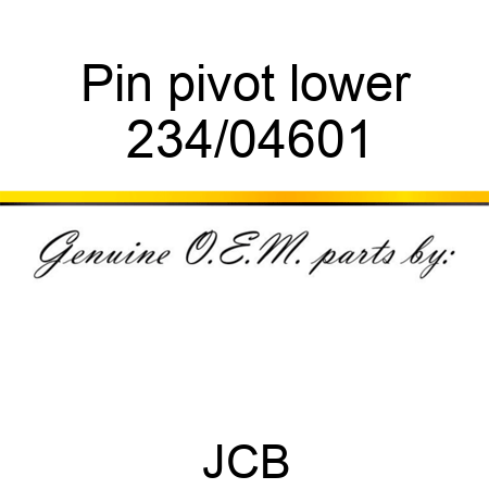 Pin, pivot, lower 234/04601