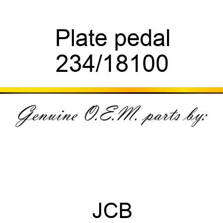 Plate, pedal 234/18100