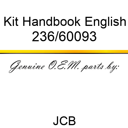 Kit, Handbook English 236/60093