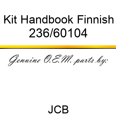 Kit, Handbook Finnish 236/60104