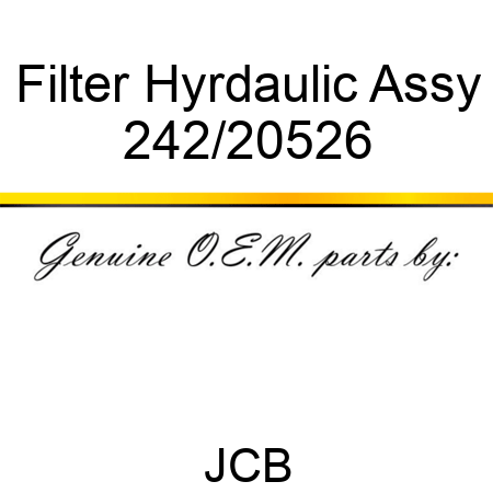 Filter, Hyrdaulic Assy 242/20526