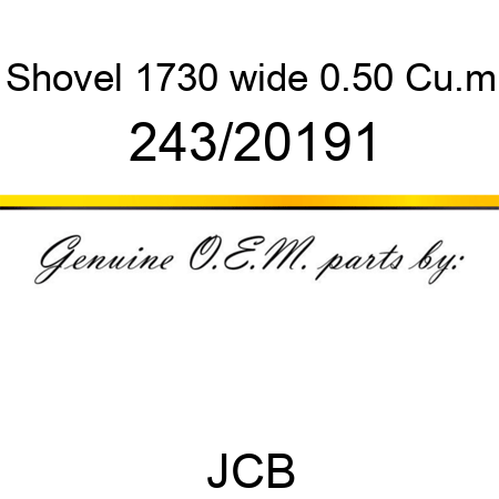 Shovel, 1730 wide, 0.50 Cu.m 243/20191