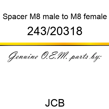 Spacer, M8 male to M8 female 243/20318