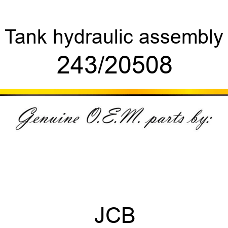 Tank, hydraulic assembly 243/20508