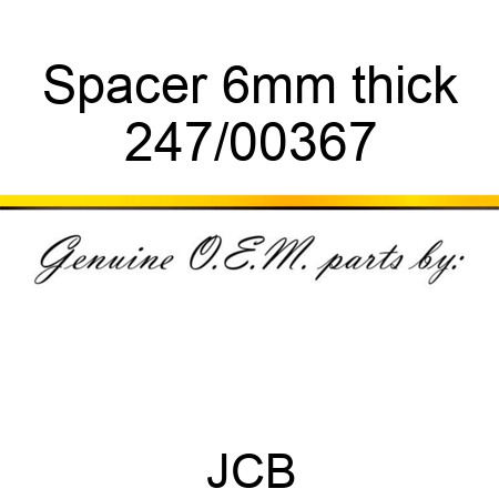 Spacer, 6mm thick 247/00367