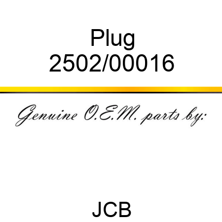 Plug 2502/00016