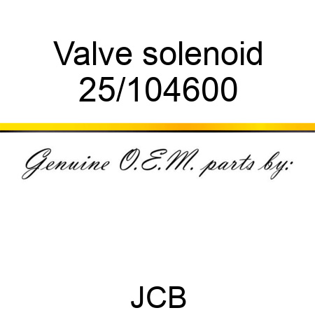 Valve, solenoid 25/104600