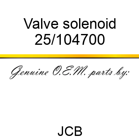 Valve, solenoid 25/104700