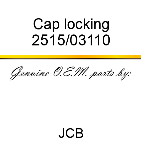 Cap, locking 2515/03110