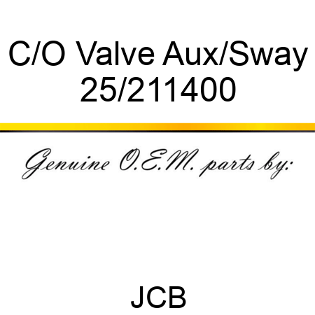 C/O Valve Aux/Sway 25/211400