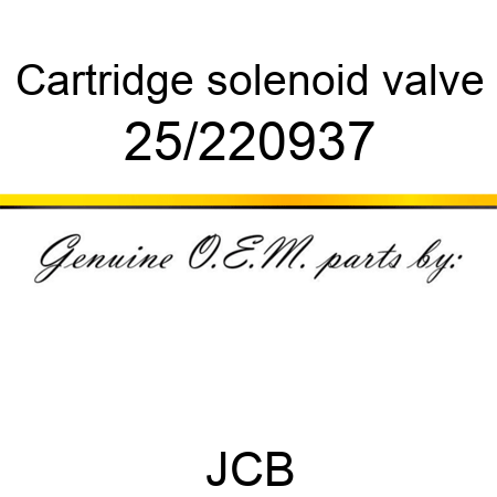 Cartridge, solenoid valve 25/220937