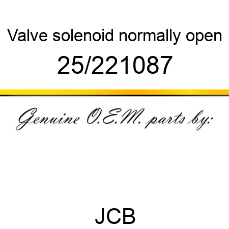 Valve, solenoid, normally open 25/221087