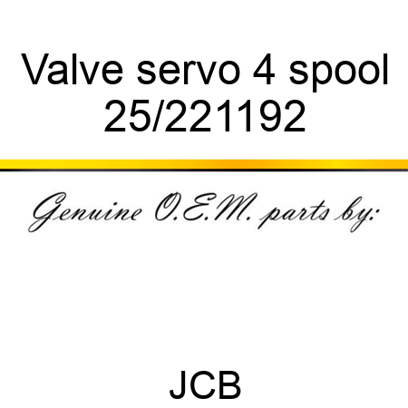 Valve, servo, 4 spool 25/221192