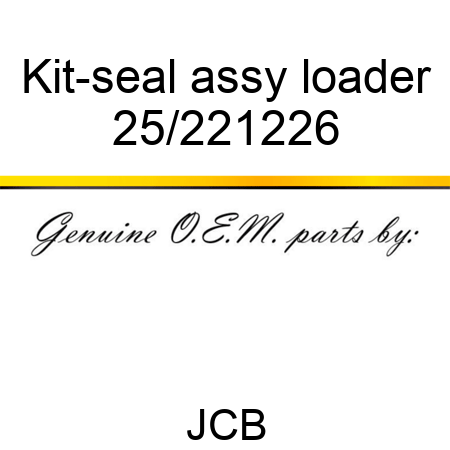 Kit-seal, assy, loader 25/221226