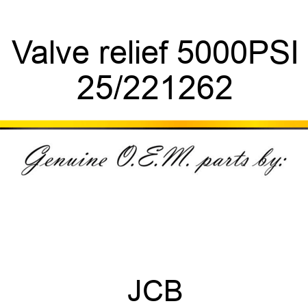 Valve, relief, 5000PSI 25/221262