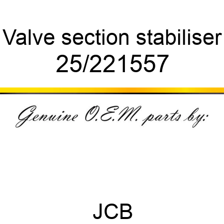 Valve, section, stabiliser 25/221557