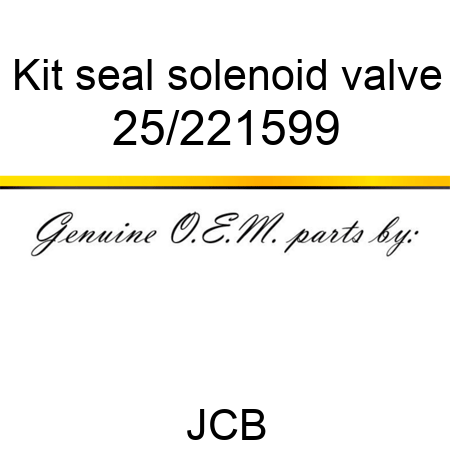 Kit, seal, solenoid valve 25/221599