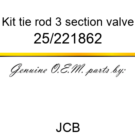 Kit, tie rod, 3 section valve 25/221862