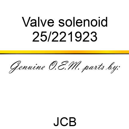 Valve, solenoid 25/221923