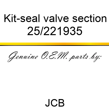 Kit-seal, valve section 25/221935