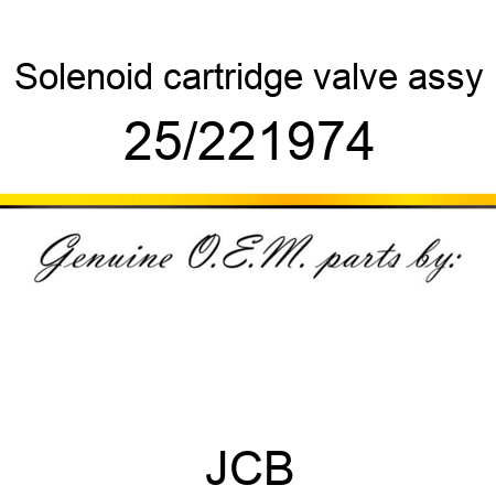 Solenoid, cartridge valve assy 25/221974