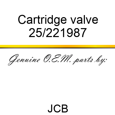 Cartridge, valve 25/221987