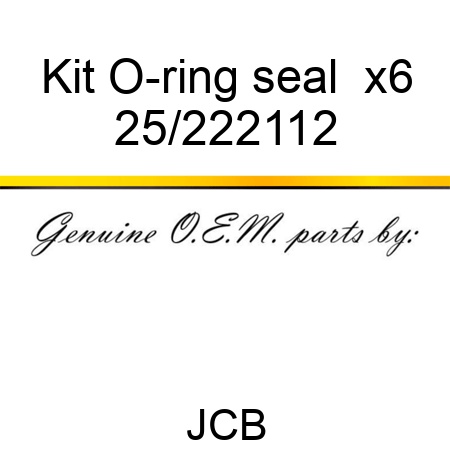 Kit, O-ring seal  x6 25/222112