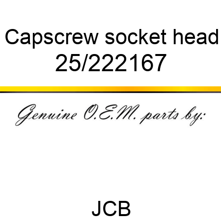Capscrew, socket head 25/222167