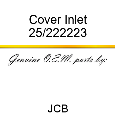 Cover, Inlet 25/222223