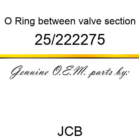 O Ring, between valve, section 25/222275