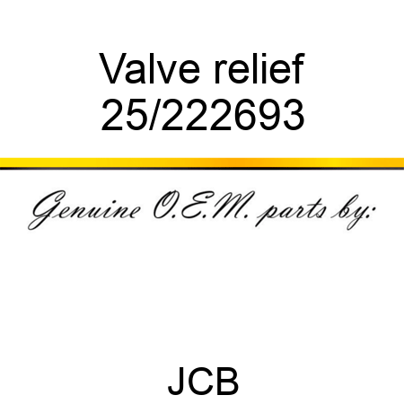 Valve, relief 25/222693