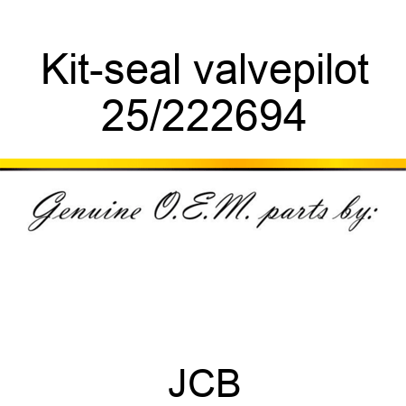 Kit-seal, valve,pilot 25/222694