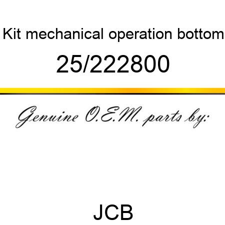 Kit, mechanical operation, bottom 25/222800