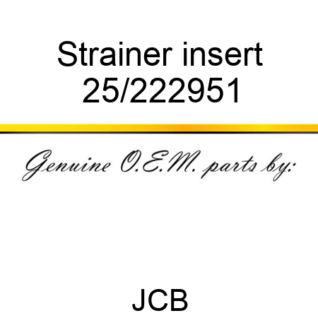Strainer, insert 25/222951