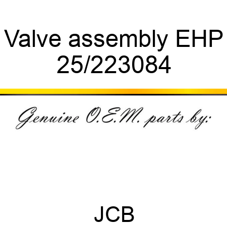 Valve, assembly EHP 25/223084