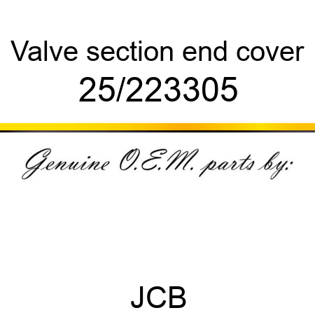 Valve, section, end cover 25/223305