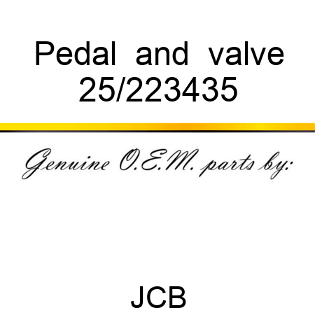 Pedal, & valve 25/223435