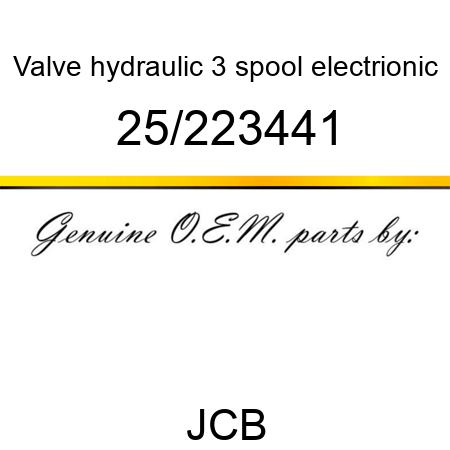 Valve, hydraulic, 3 spool electrionic 25/223441
