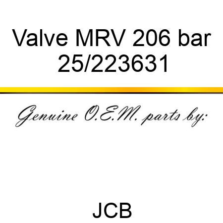 Valve, MRV 206 bar 25/223631