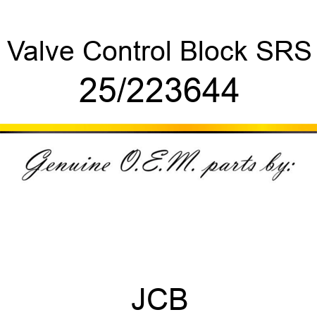 Valve, Control Block, SRS 25/223644