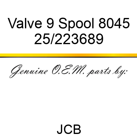 Valve, 9 Spool, 8045 25/223689