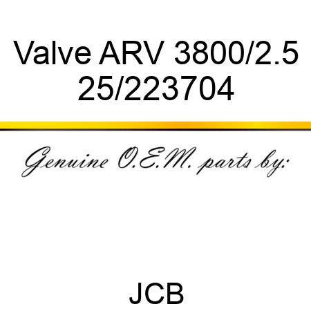 Valve, ARV, 3800/2.5 25/223704