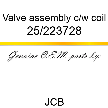 Valve, assembly, c/w coil 25/223728