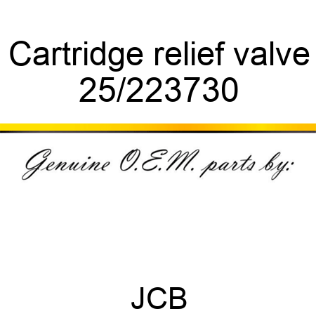 Cartridge, relief valve 25/223730