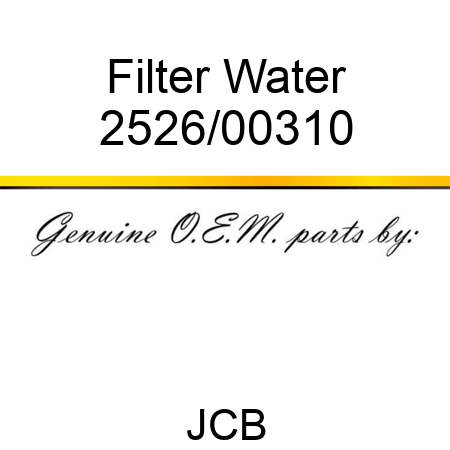 Filter, Water 2526/00310