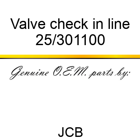 Valve, check, in line 25/301100