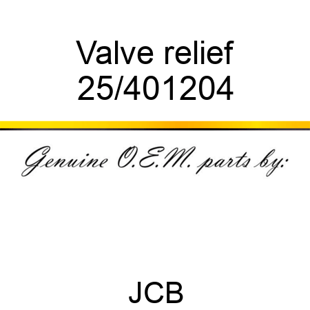 Valve, relief 25/401204