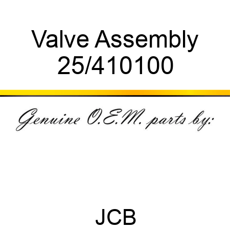 Valve, Assembly 25/410100